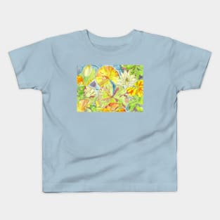 White waterlily Original watercolour painting Kids T-Shirt